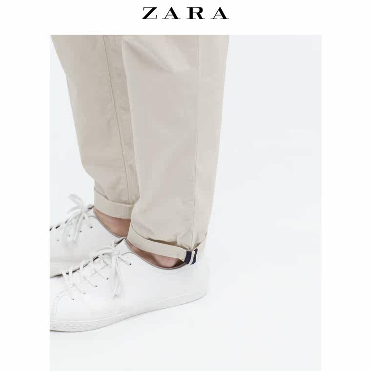 春夏折扣 ZARA 男装 棉质长裤 08574450802