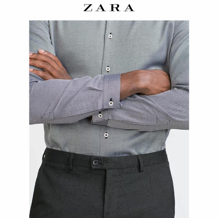 ZARA 男装 粗花呢衬衫 05478300800