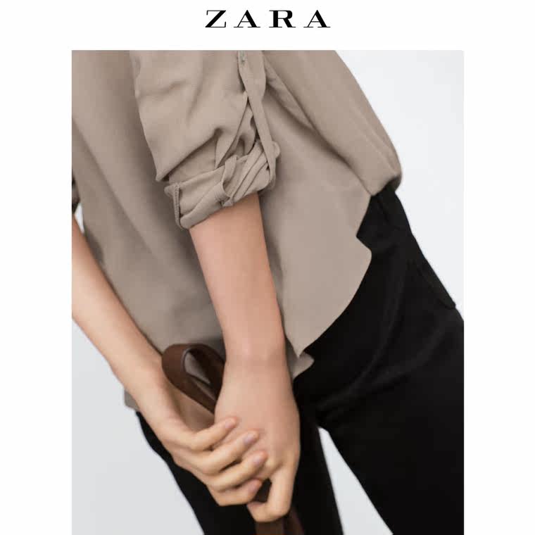 ZARA 女装 褶皱装饰印花罩衫 04043251706