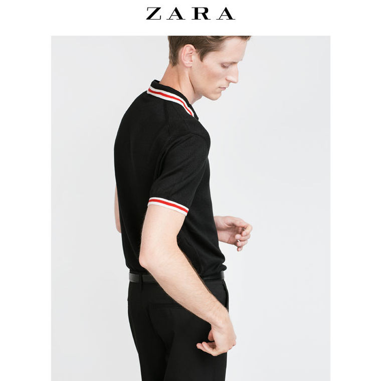 ZARA 男装 滚边马球衫 03991305800