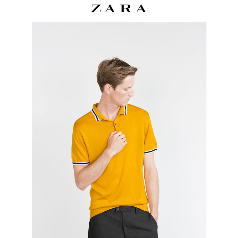 ZARA 男装 滚边马球衫 03991305300