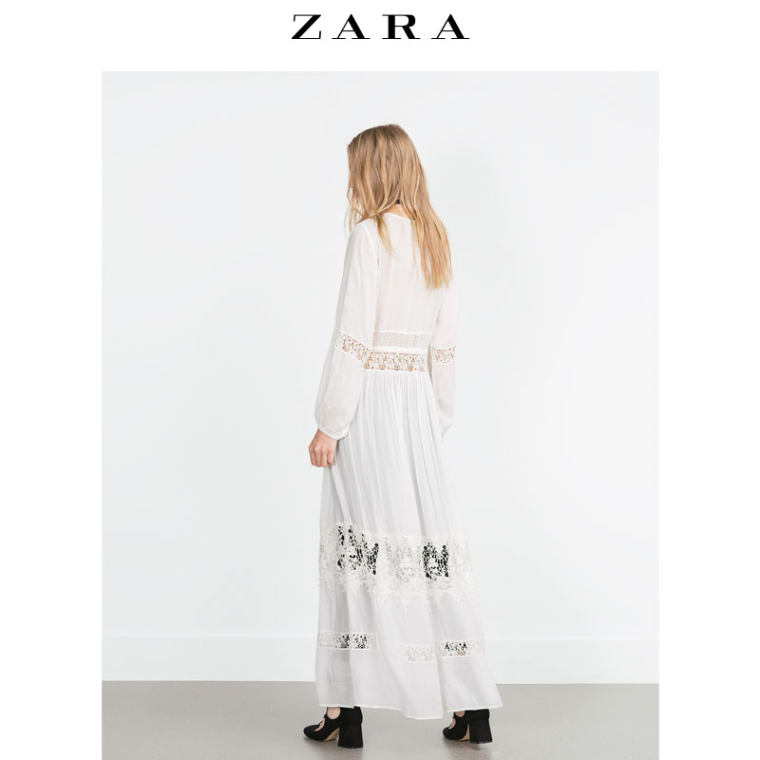 ZARA TRF 女装 刺绣长连身裙 00881930712