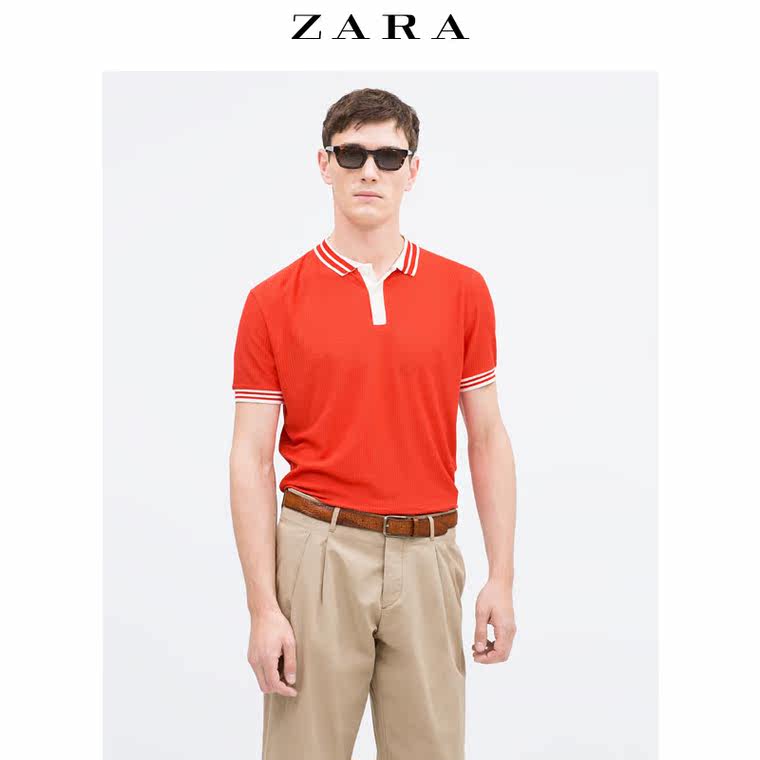 ZARA 男装 滚边领马球衫 04231405600