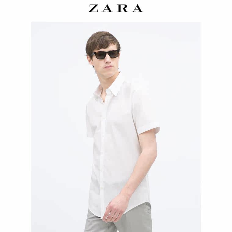 ZARA 男装 隐式纽扣府绸衬衫 06264302250