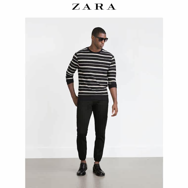 ZARA 男装 提花条纹运动衫 08574332401