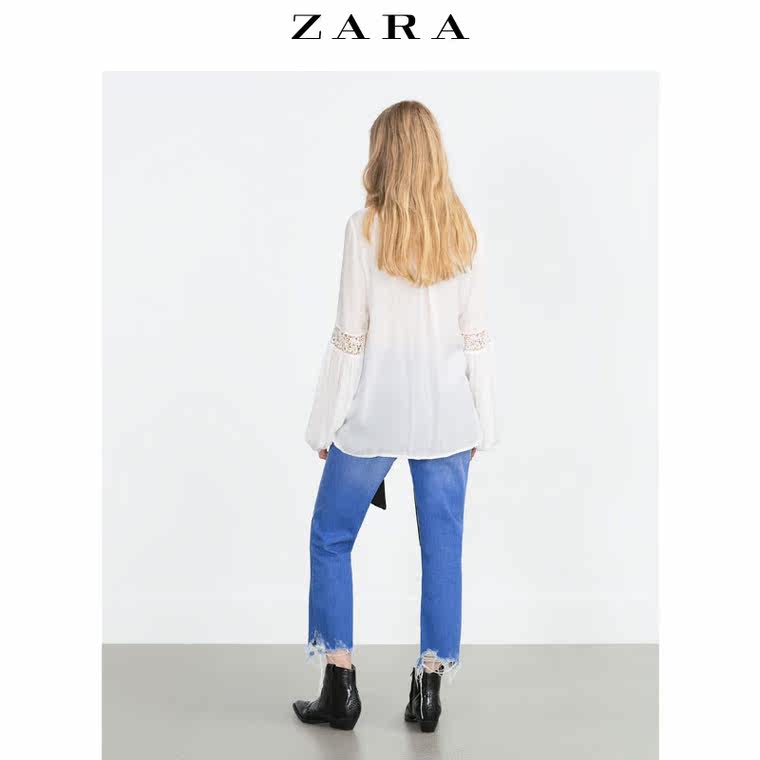 ZARA TRF 女装 交叉钩编罩衫 00881204712