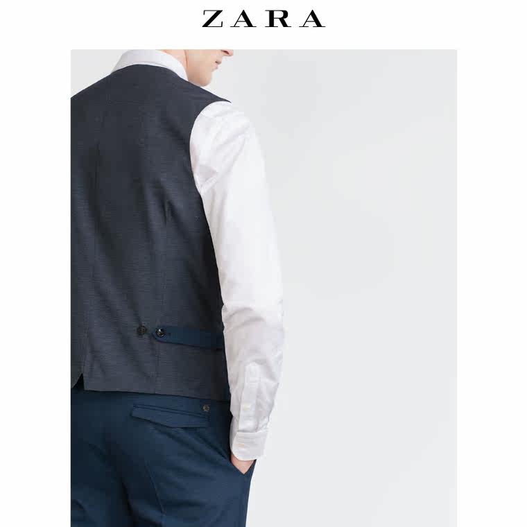 ZARA 男装 墨蓝色背心 02880302430