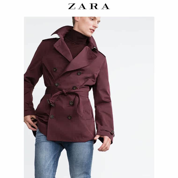 ZARA 男装 双排扣风衣 06107352606