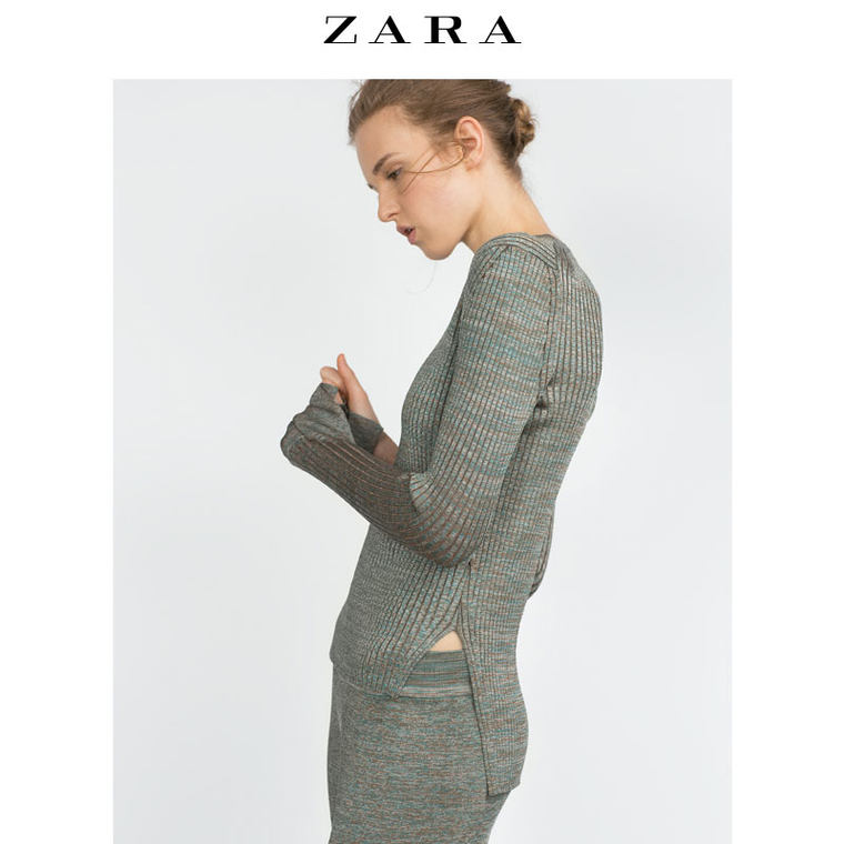 ZARA 女装 交叠式装饰针织衫 07995101524