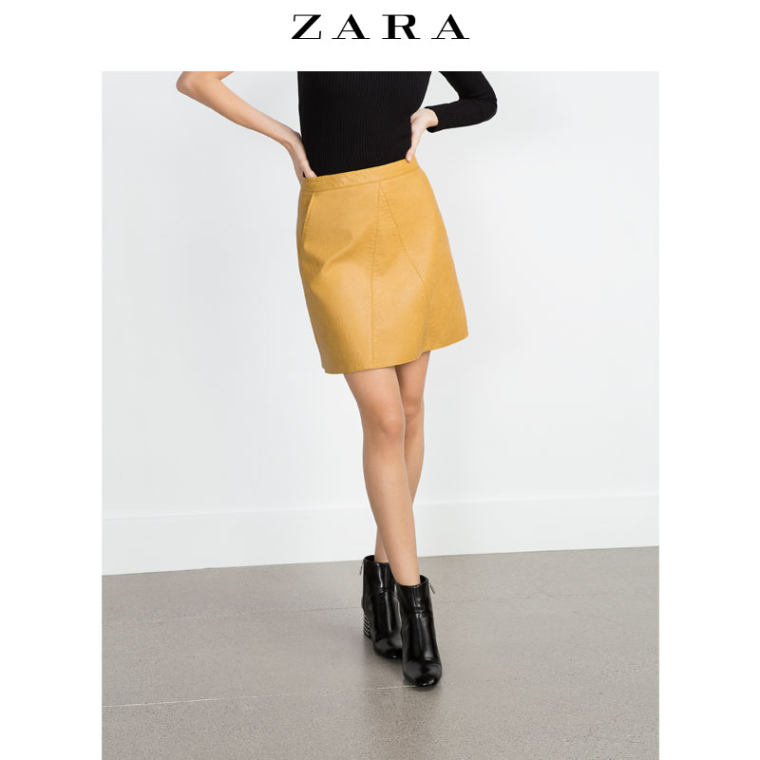 ZARA 女装 仿皮裙 02398301300