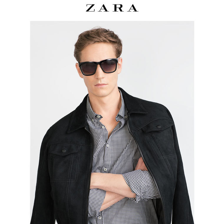 ZARA 男装 印花格纹衬衫 05632264800