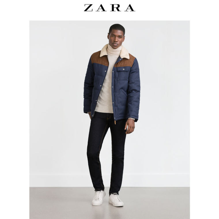 ZARA 男装 撞色丹宁外套 06985304420