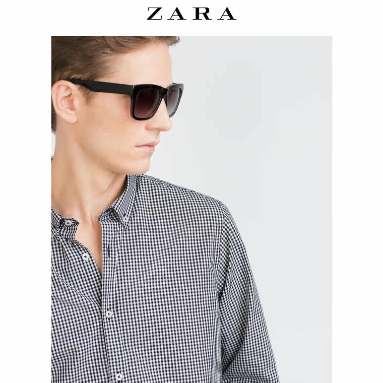 ZARA 男装 印花格纹衬衫 05632264800