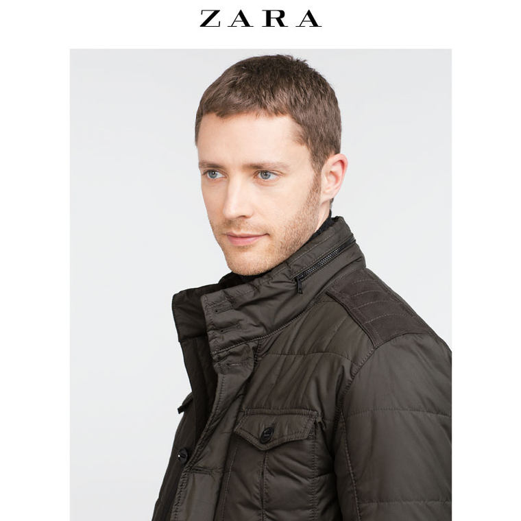 ZARA 男装 绗缝派克大衣 06518350505