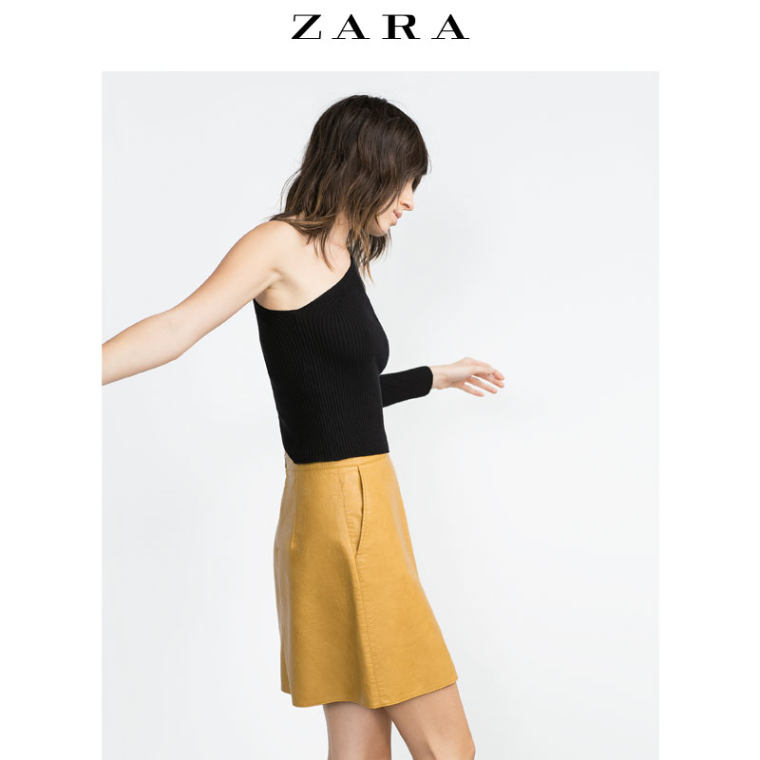 ZARA 女装 仿皮裙 02398301300