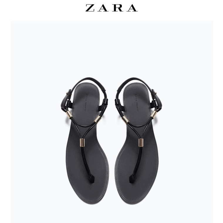 ZARA TRF 女鞋 金属装饰平底凉鞋 17550001040