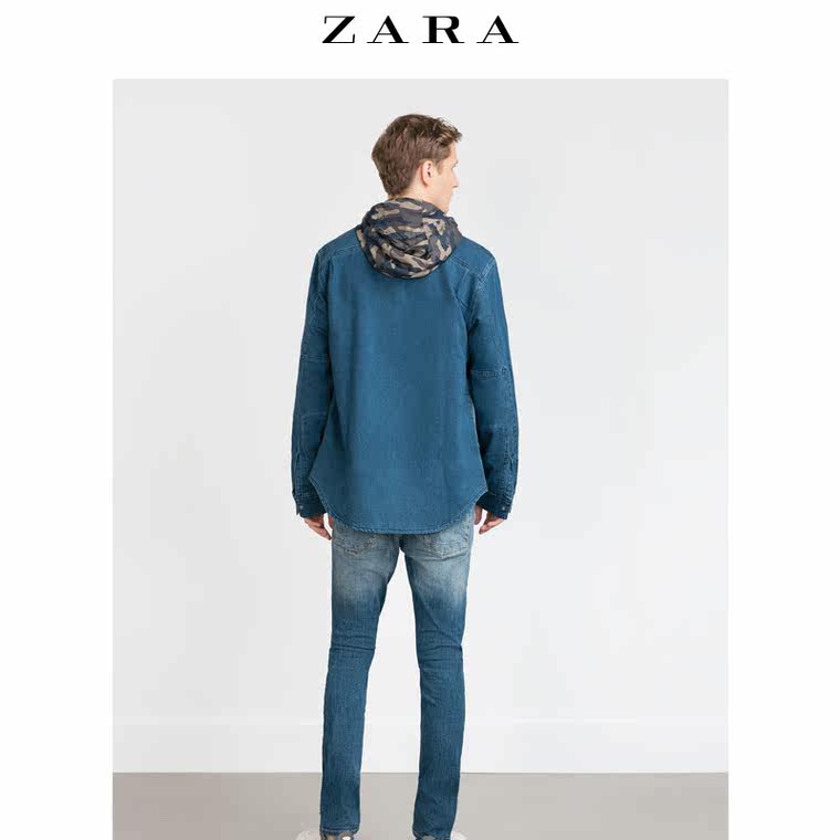 ZARA 男装 衬垫膝部装饰牛仔裤 00905304407