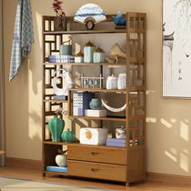 Bogu Frame Solid Wood Chinese Style Pendulum Multi-Treasure Cabinet Tea Display Cabinet Living-room Home Brief About Nan Bamboo Antique Shelf