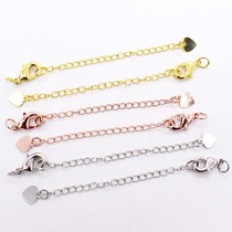 DIY accessories multiple thick platinum-plated heart-shaped tail chain buckle extension chain pearl necklace chain Buckle