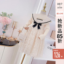 Girl dress 2021 autumn and winter New middle child Korean version of foreign style sweater skirt children little Fragrance Princess dress tide