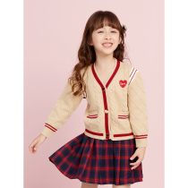 Girls Set 2021 Spring and Autumn New Dadong foreign-style jk skirt cardigan Korean Academy style childrens foreign-style tide