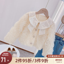 Girl autumn coat 2021 new middle and Big Boy foreign style three-dimensional flower coat little girl Korean coat tide