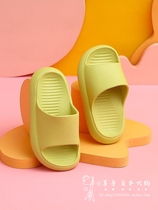 Japanese tramping childrens slippers female summer solid color home soft bottom silent non-slip cute parent-child sandals ng