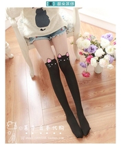 Japanese sweet Japanese stitching stockings female fake thighs cute printed bottoming socks sexy stockings white thin