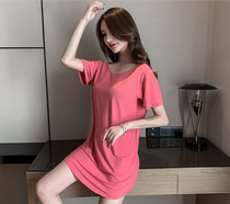 Modal nightdress Women summer short sleeve sexy cute pajamas cotton 2020 new large size home clothing Net red style