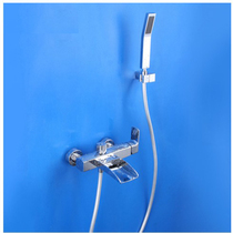Bathtub tap full copper waterfall style shower bath tap hot and cold hanging wall style