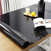 Black frosted PVC tablecloth Transparent soft glass waterproof dining table tablecloth Plastic table mat Leave-in oil-proof coffee table