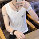 2021 Summer Sweat Vest Men's Trendy Brand Color Solid Bottoming Shirt Style Korean Slim Handsome Fashion Youth Sports Fitness