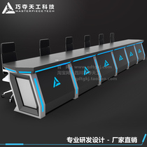 Command center console Metal monitoring console Sci-fi custom paint monitoring platform Dispatching platform