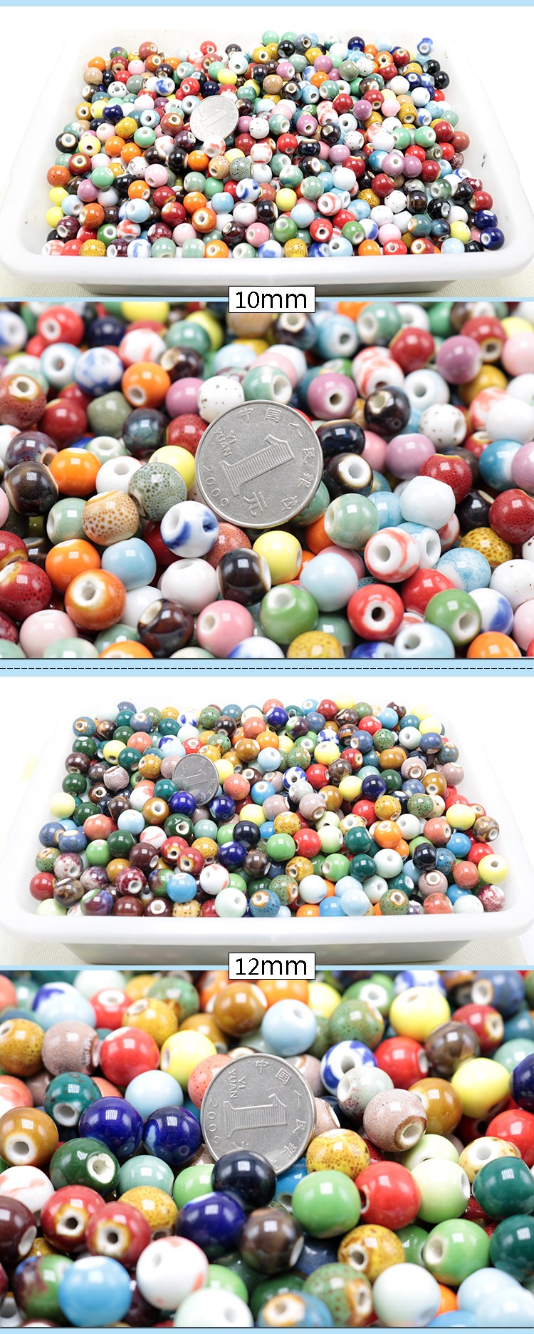 Jingdezhen ceramic beads mixed handicraft class beaded kindergarten diy bracelet loose bead weighing kilograms bag in the mail