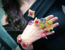 Old Niangs world drunken beauty inlays detonate your eyeballs full of luxury series all kinds of crystal color treasure ring