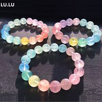 Fairy color rainbow crystal bracelet sugar beans natural Morgan stone gradient bracelet full of happiness energy Crystal