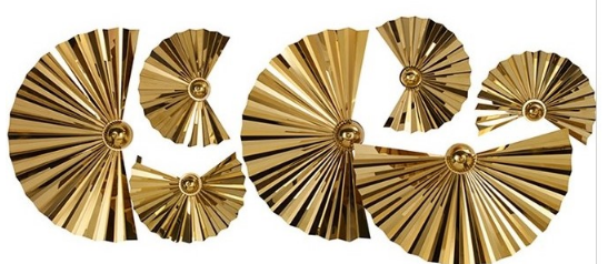 欧式铁艺半圆扇形金属艺术装饰壁饰 荷叶壁挂 酒店 会所软装墙饰_9折