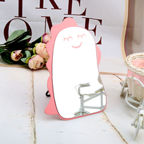 Makeup mirror female desktop single-sided mirror desktop mirror folding student cartoon cute girl portable portable creative