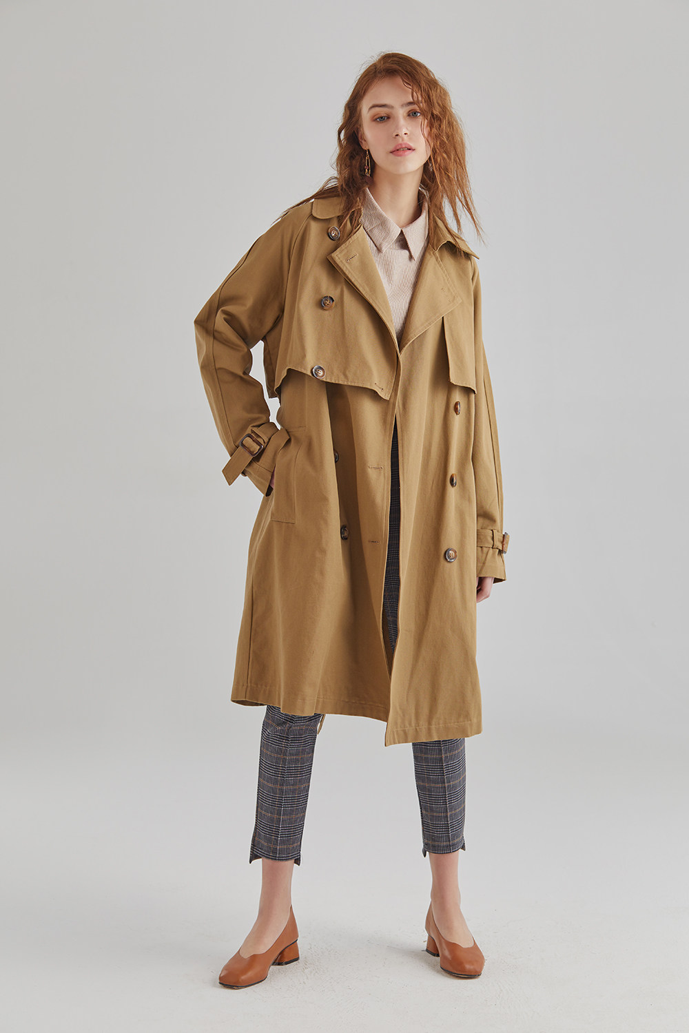 经典版型 卡其色侦探风衣女中长款英伦风chic春天外套 2018新款