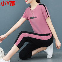 Short Sleeve Big Code Sportswear Suit Womens Summer 2021 New Summer Clothing Han Edition Loose Fashion Casual Wear two sets