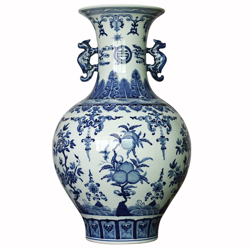 Jingdezhen ceramics archaize rich ancient frame of new Chinese style classical blue - and - white TV sitting room porch ark, handicraft furnishing articles