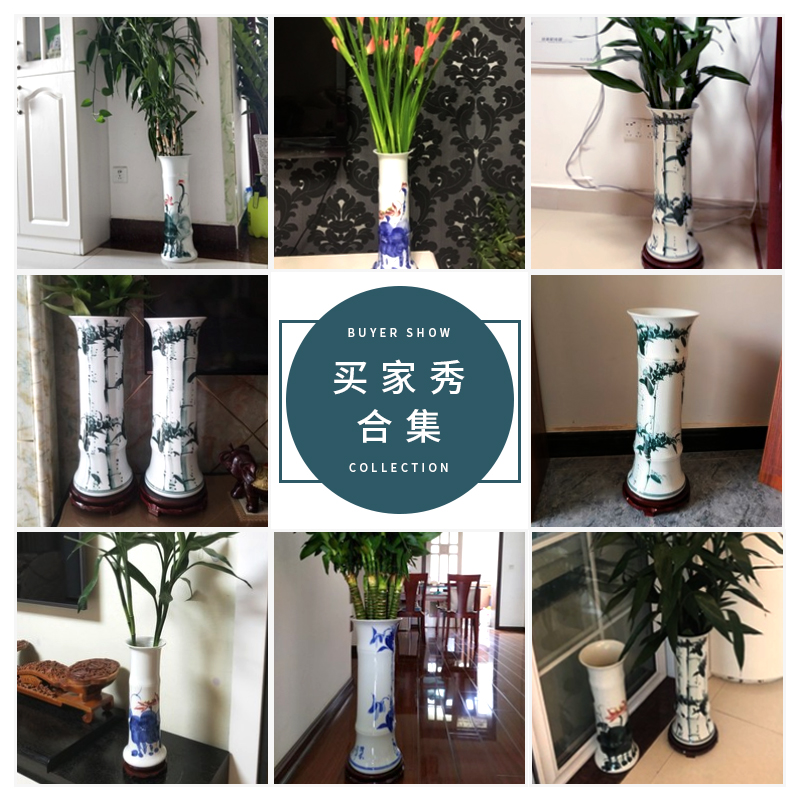 Jingdezhen ceramic lucky bamboo vase furnishing articles home sitting room tall, landing a hydroponic flowers flower arrangement ornaments