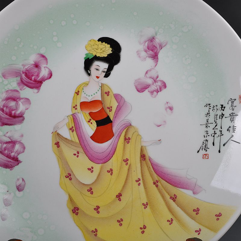 Jingdezhen ceramics hand - made hang dish of new Chinese style decoration plate sit plate process decoration gifts sitting room furnishing articles