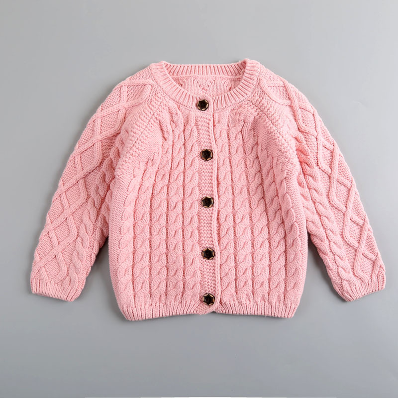 2岁儿童麻花毛衣1—3岁女宝宝婴儿针织衫复古开衫外套春秋装加厚