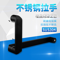 Matte black shower room handle Bathroom glass door handle Black Bathroom glass door handle Black square tube L-shaped