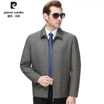 Pierre Cardin 2022 Spring autumn new men in old age loose daddy jacket plaid big code mens clothing