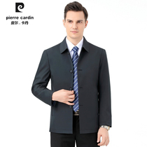 Pierre Cardin 2022 Spring autumn new single-row button middle-aged bronzed mens jacket jacket casual brand mens clothing