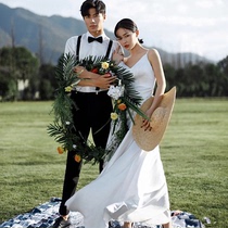 New outscene wedding dress photo-prop plate Carpet Sub-Brigade Filming of the Shadows White Tent Senteo Flowers Ring