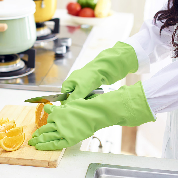 家居厨房乳胶清洁家务手套加绒洗碗洗衣服橡胶防水胶皮手套产品展示图3