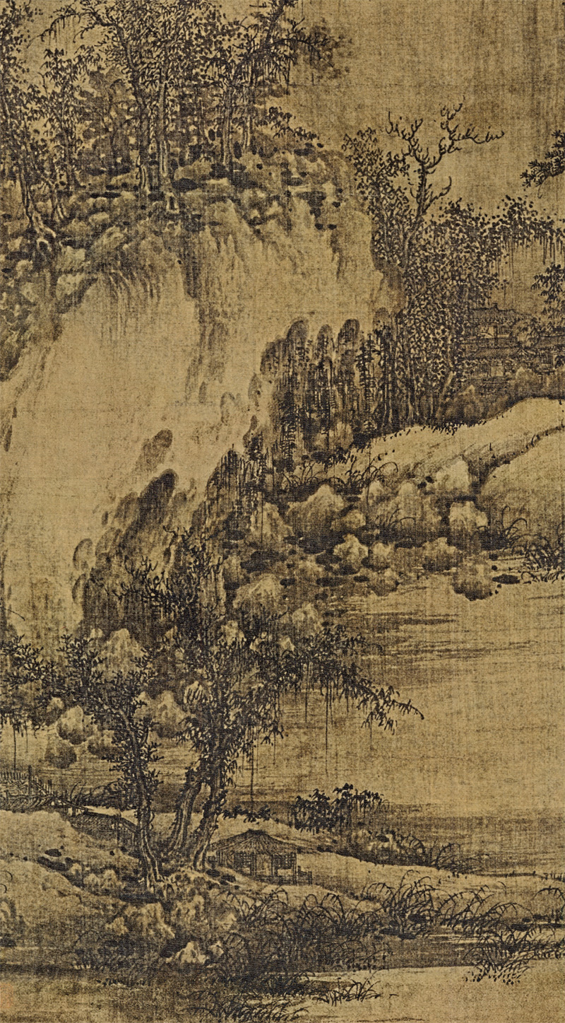 [官方正品]历代名画临摹大图范本 二 五代·巨然《溪山兰若图》